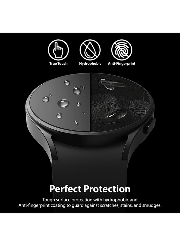 Ringke Glass Compatible with Galaxy Watch 5/4 40mm Screen Protector, Sapphire Crystal Tempered Glass 9H Hardness Anti Scratch Full Cover Protective Film-